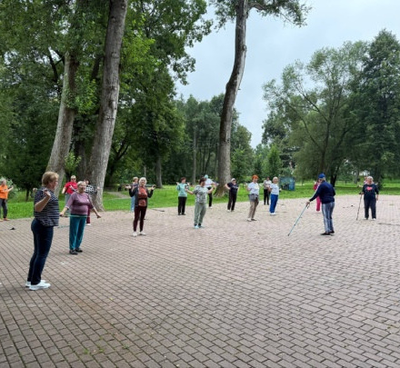 Сегодня утром в Городском парке прошла тренировка от Активного долголетия. Еж...